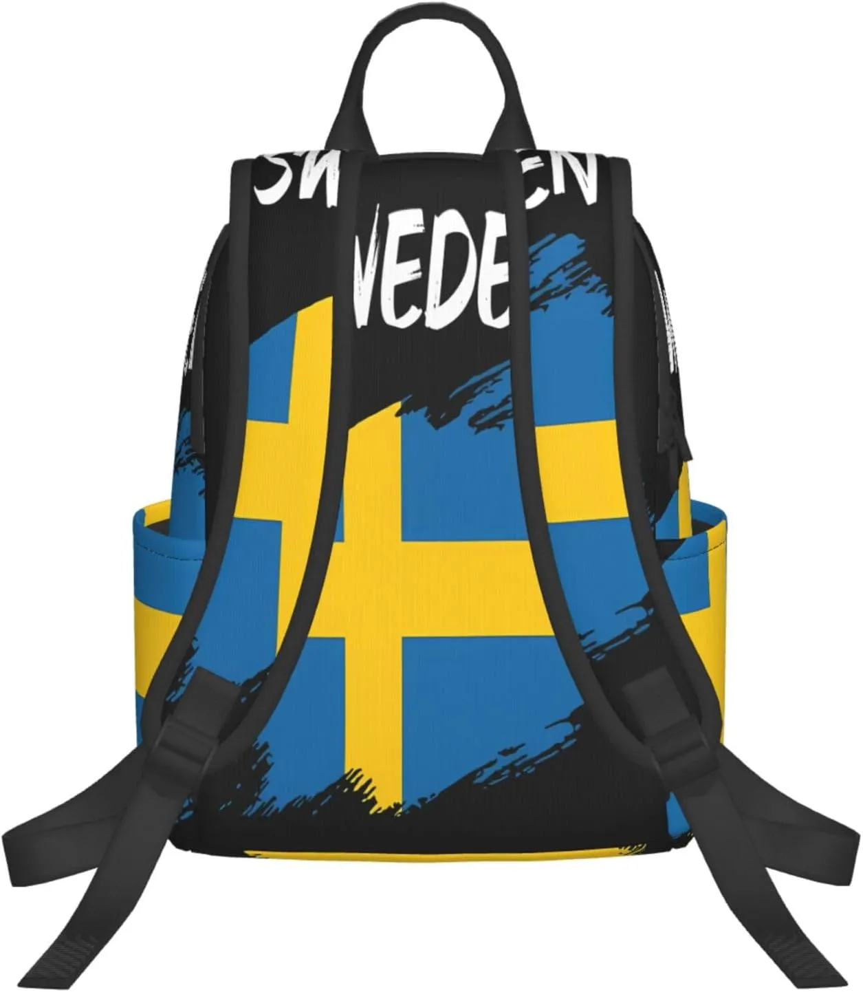 Swedish Sweden Flag Casual Laptop Backpack Travel Rucksack Sports Daypack Adjustable Strap Bags with Multi-Pockets for Working Running Camping