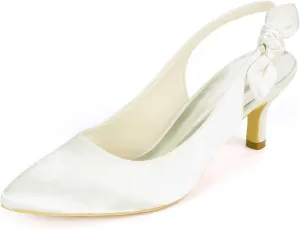 TarfiC Kitten Heels for Women,High Heels for Women,Slip On Sandals for Women,Closed Toe Womens Heeled Sandals, Wedding Shoes for Bride,Summer Dressy Heels