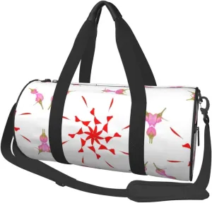 The Budding And Turning Flower* Round Large Capacity Foldable Duffel Bag For Women Men, Gym Tote, Sports Duffel.