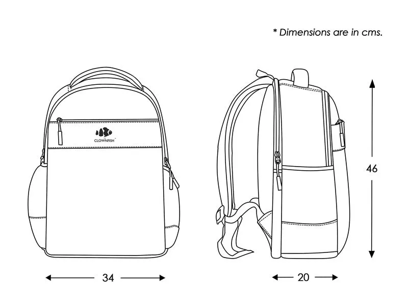 THE CLOWNFISH 15.6 inch Laptop Backpack - Water Resistant, Adjustable Straps | School & Travel Use | Black