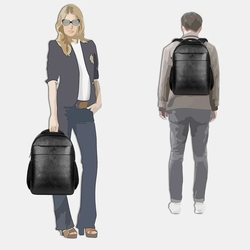 THE CLOWNFISH 15.6 inch Laptop Backpack - Water Resistant, Adjustable Straps | School & Travel Use | Black
