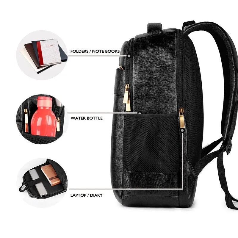 THE CLOWNFISH 15.6 inch Laptop Backpack - Water Resistant, Adjustable Straps | School & Travel Use | Black
