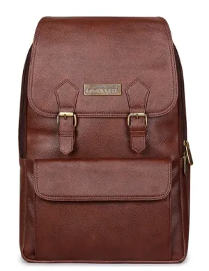 THE CLOWNFISH Hayden 15.6 Inch Laptop Backpack - Water Resistant, Adjustable Straps | Solid Brown