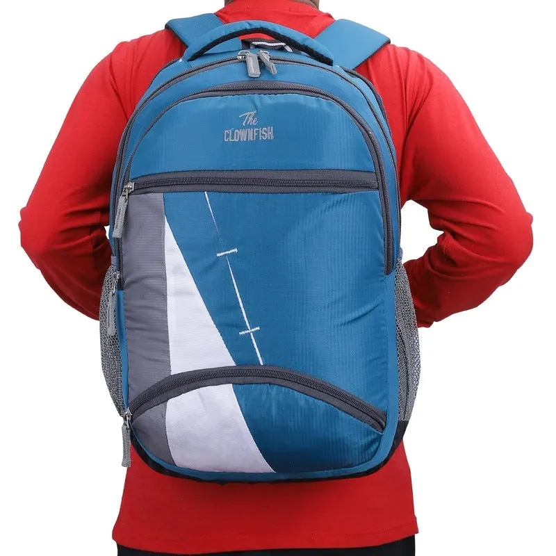 THE CLOWNFISH Karleen Series Laptop Backpack - Water-Resistant, Stylish Design | 28 Litres | Peacock Blue