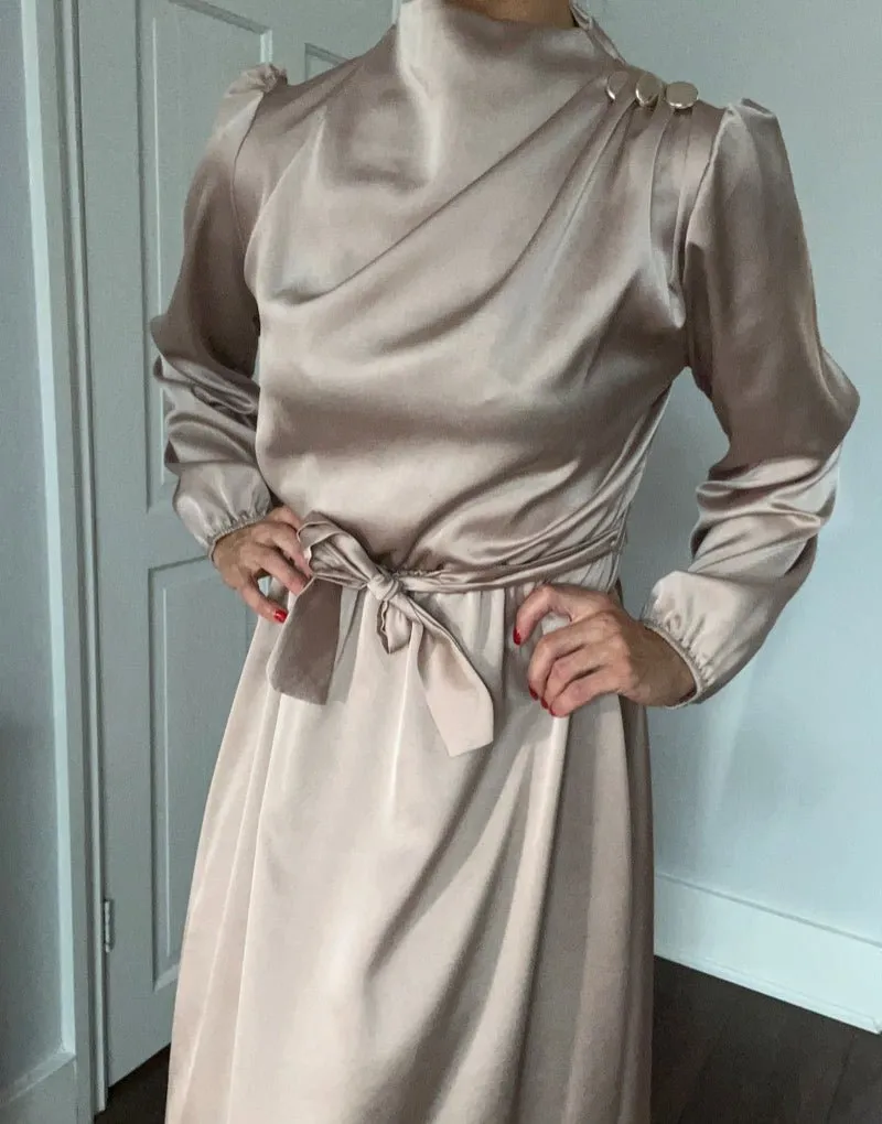 The simple elegant Satin dress