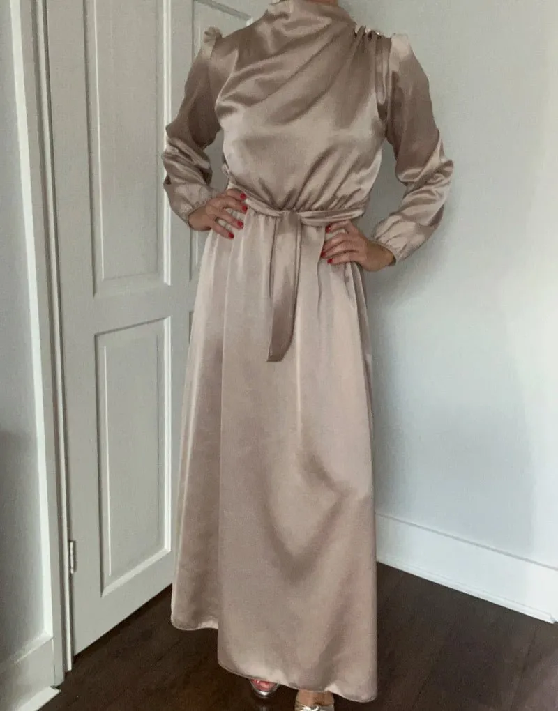 The simple elegant Satin dress