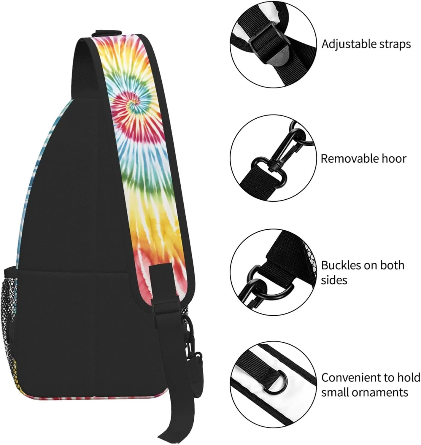 Tie Dye Print Cross Chest Bag Diagonally For Short-Distance Travel And Daily Use