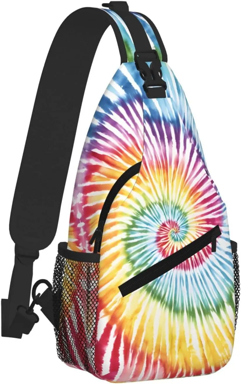 Tie Dye Print Cross Chest Bag Diagonally For Short-Distance Travel And Daily Use