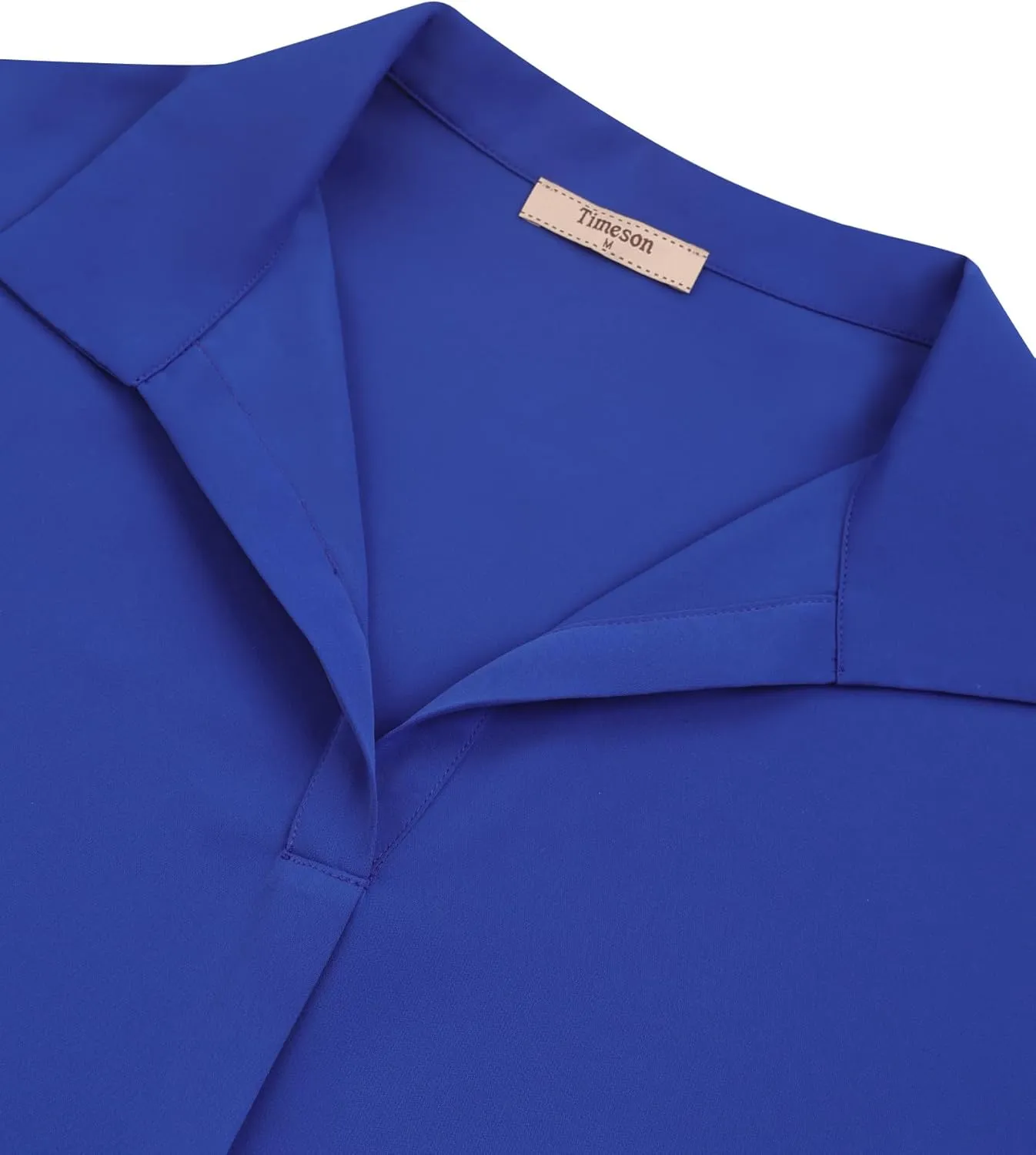 Timeson Women's Short Sleeve Chiffon Blouses for Office Work Business Attire Collared Shirts