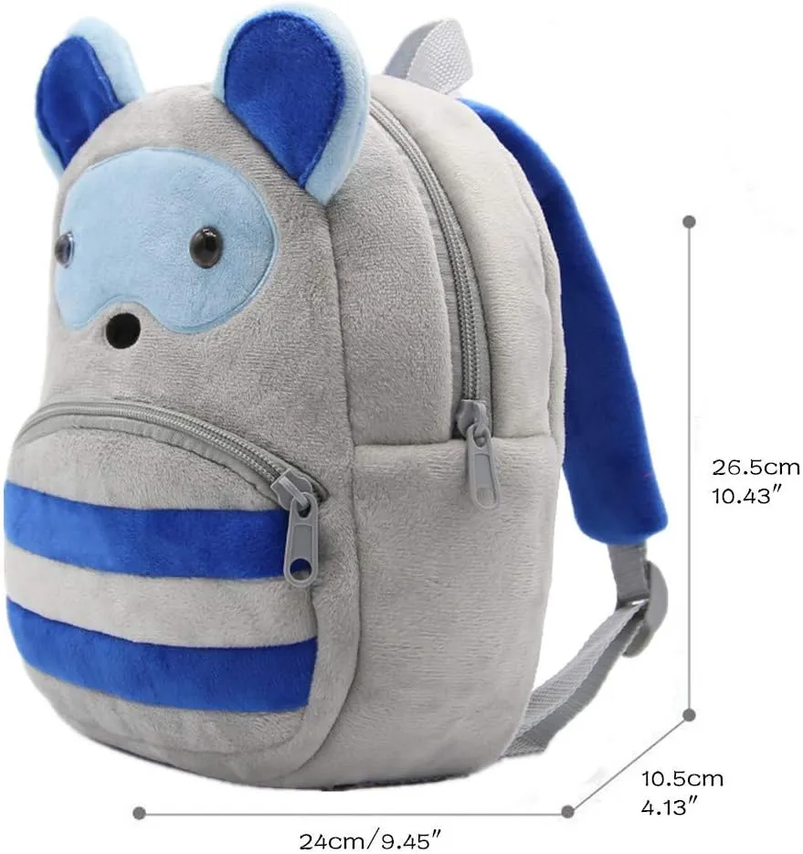 Toddler Backpack Zoo Animals Backpacks Cute Plush Bag Cartoon 10" Preschool Book Bag For 2  Years Girls Boys