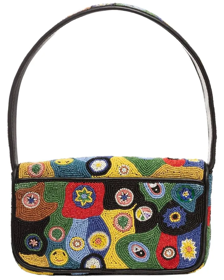 Tommy Beaded Shoulder Bag in Black Millefiori