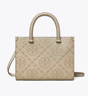 Tory Burch T Monogram Top Handle Embossed Tote