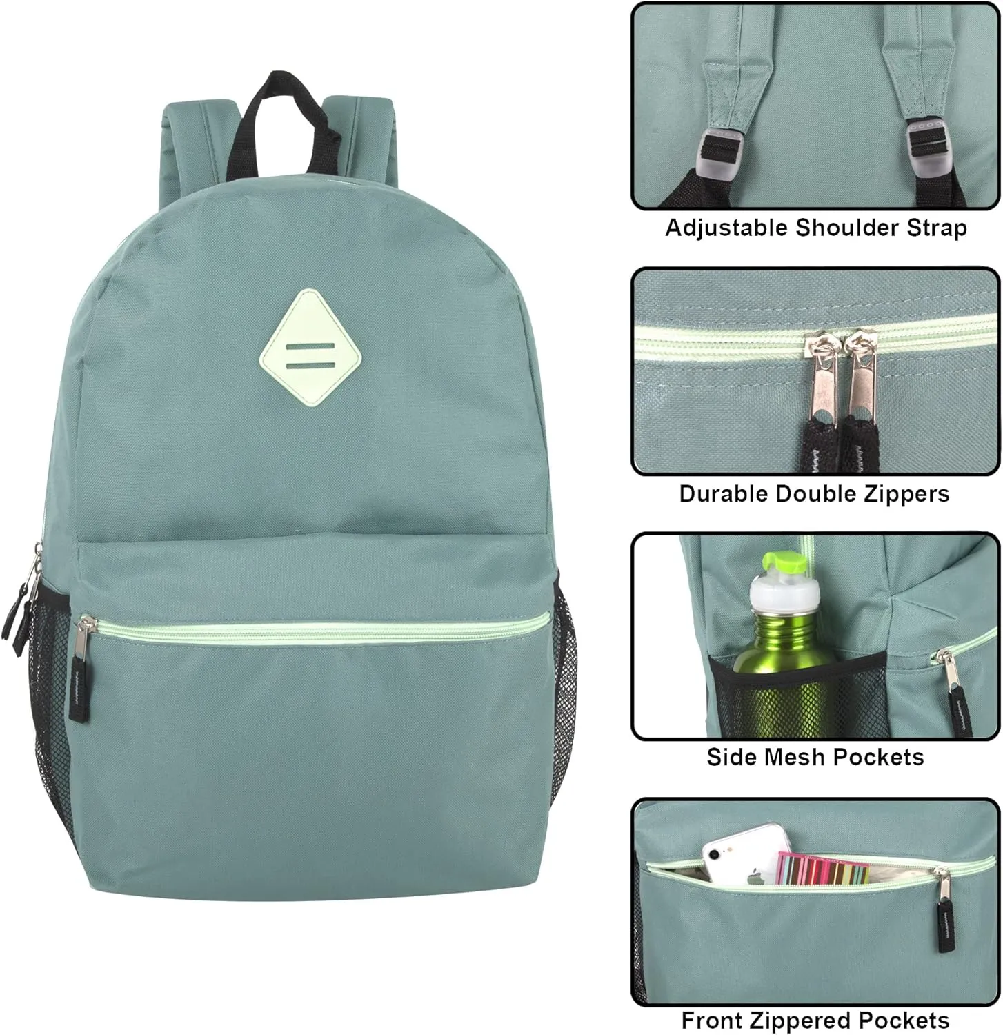 Trail maker 24 Pack Wholesale 19 Inch Backpacks in Bulk for Kids, School, for Adults for Nonprofit