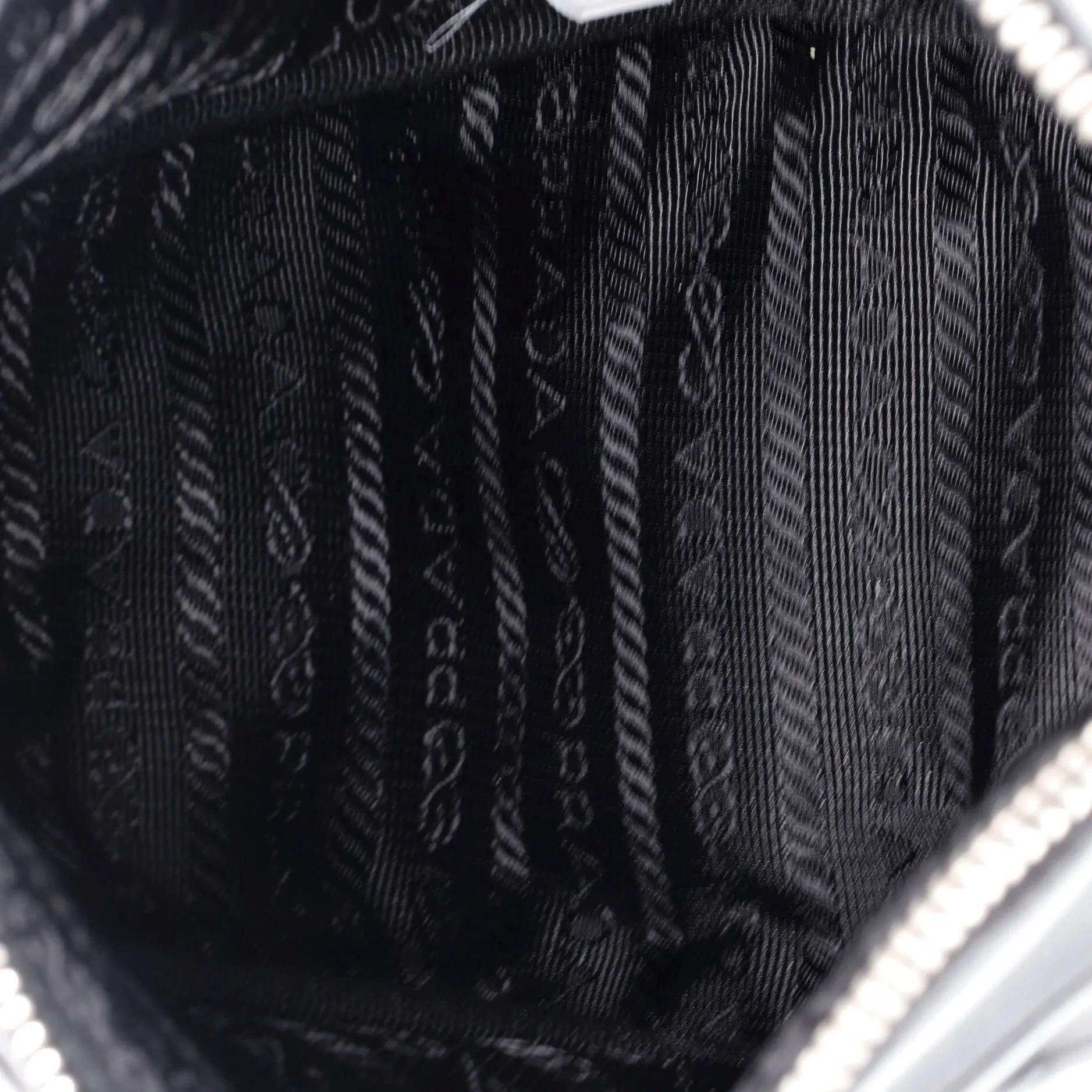 Triangle Logo Zip Crossbody Bag Embossed Leather Mini