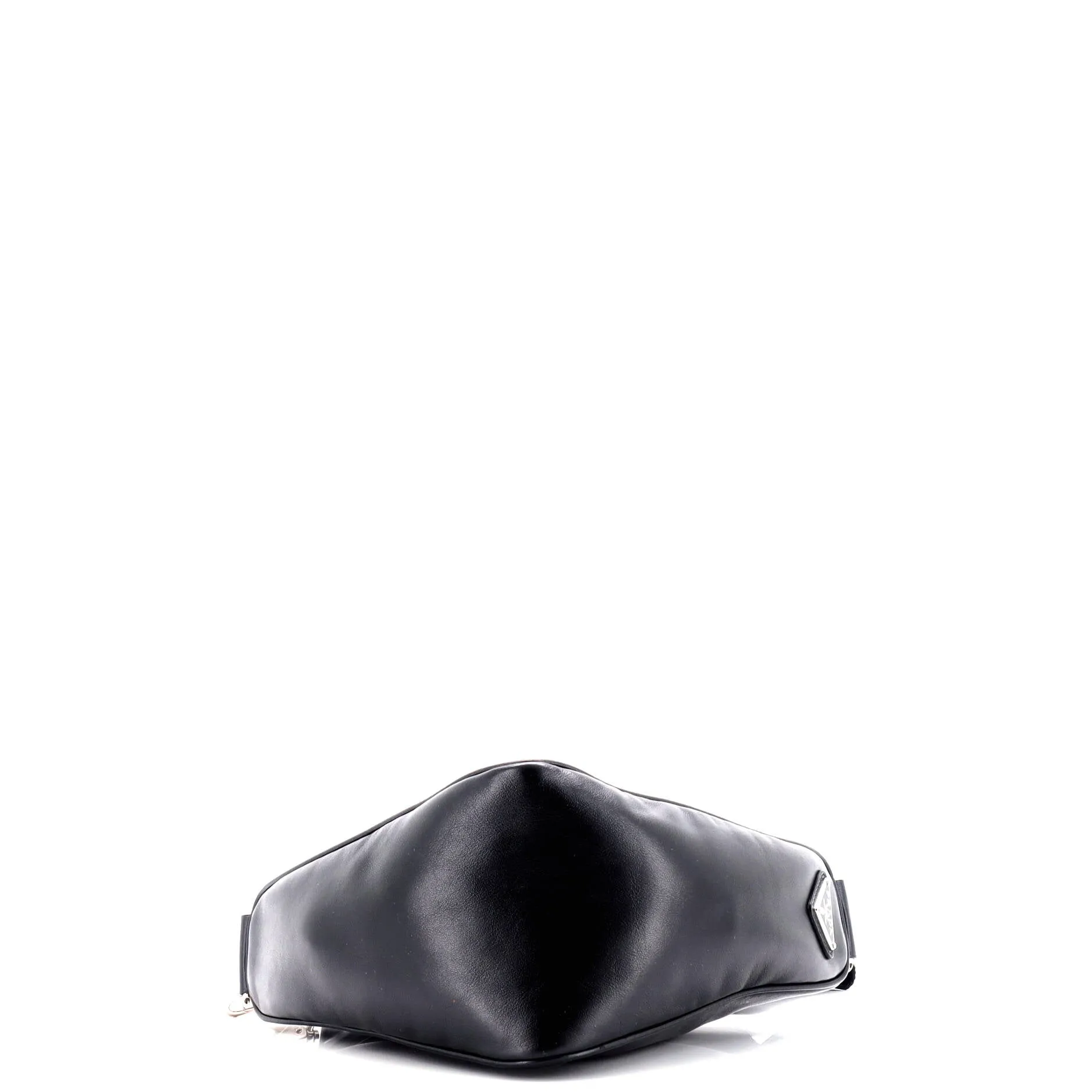 Triangle Logo Zip Crossbody Bag Embossed Leather Mini