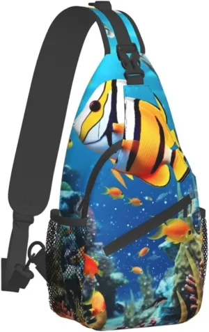 Tropical Rainforest Jungle Scene Print Cross Chest Bag Diagonally Men Cross Chest Bag Diagonally