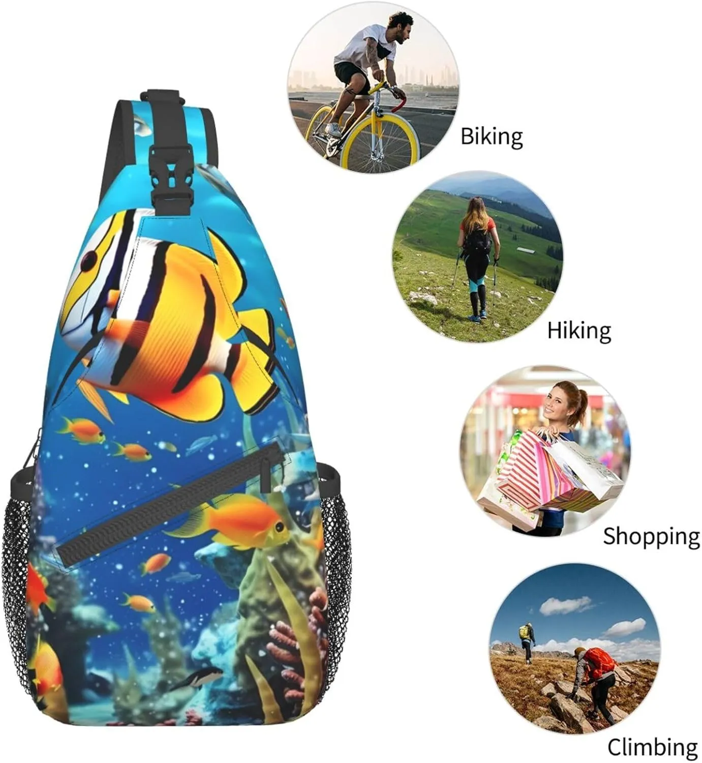 Tropical Rainforest Jungle Scene Print Cross Chest Bag Diagonally Men Cross Chest Bag Diagonally
