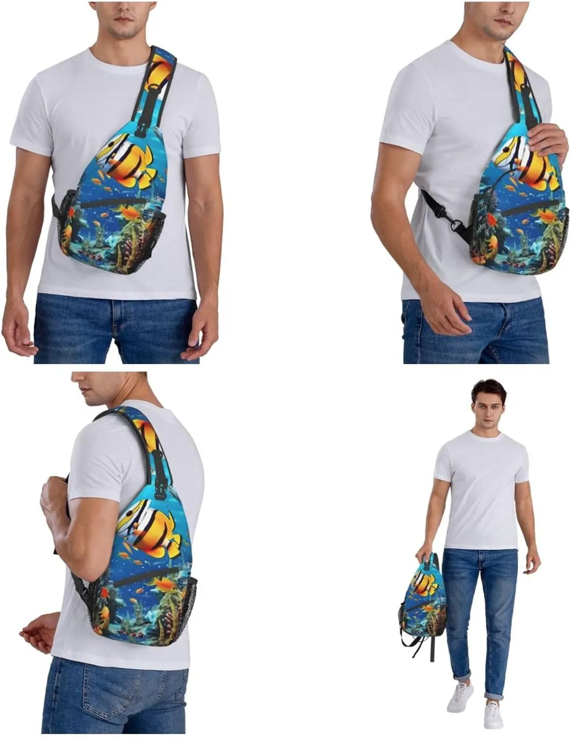 Tropical Rainforest Jungle Scene Print Cross Chest Bag Diagonally Men Cross Chest Bag Diagonally