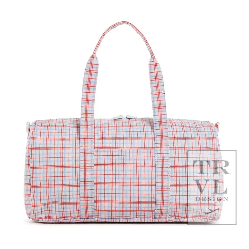 TRVL Classis Plaid Red Weekender Duffel Bag