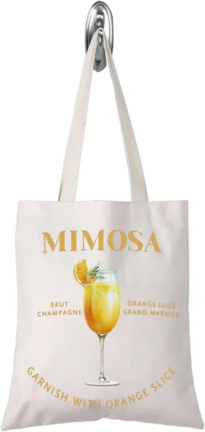 TSOTMO Cocktail Collection Gift Mimosa Brut Champagne Orange Juice Tote Bag Drinking Lover Gift