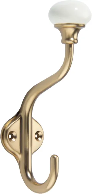 TUNNY Coat Hooks - 5 Pack Champagne Bronze Towel Hooks Robe Hooks Decorative Wall Hooks for Bathroom Bedroom Kitchen Towel Robe Clothes Cabinet Closet Bathroom Hardware