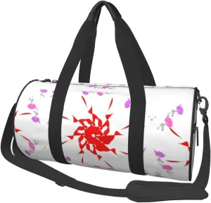 Turning Open Small Flowers* Round Large Capacity Foldable Duffel Bag For Women Men, Gym Tote, Sports Duffel.