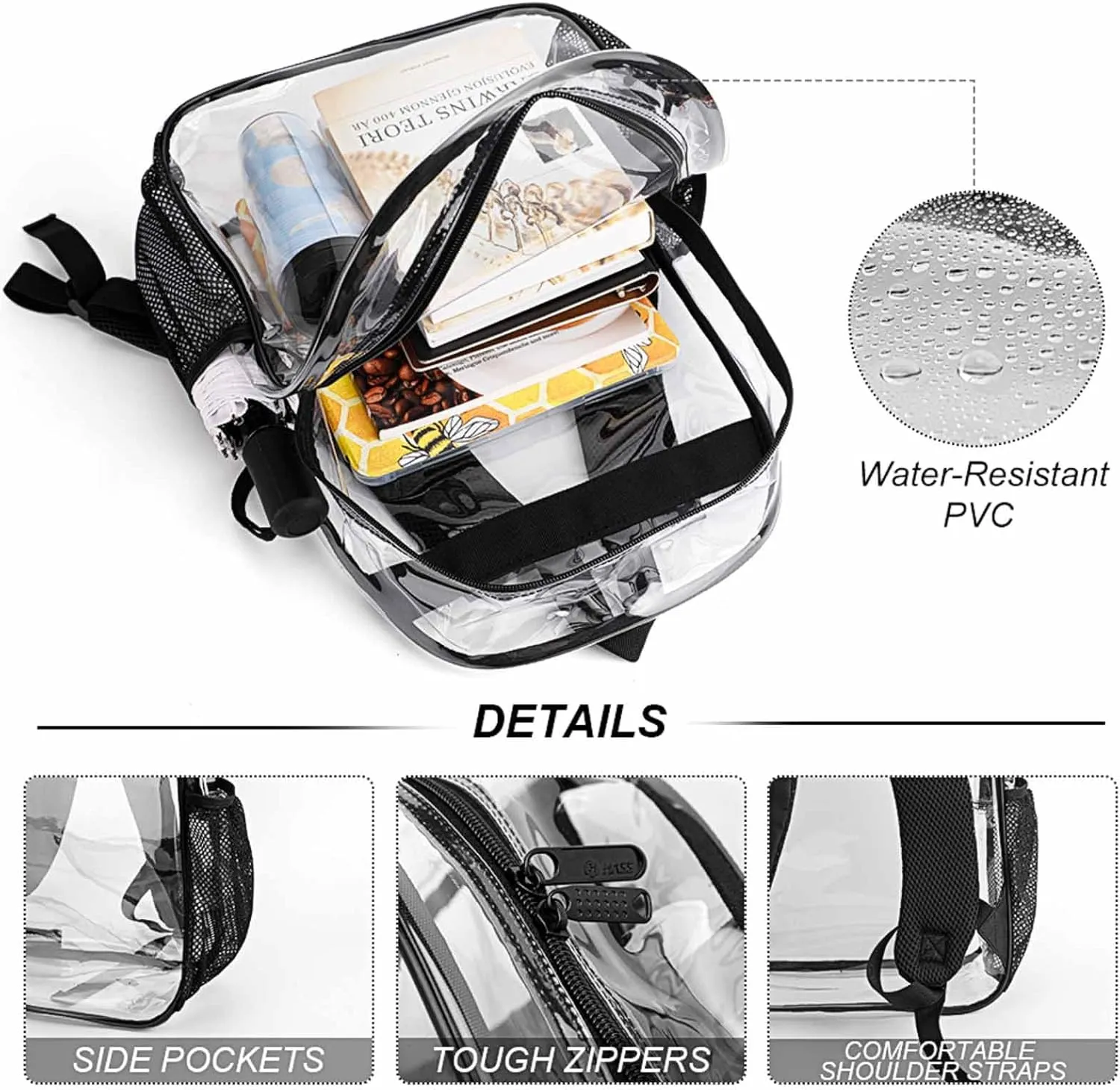 Types of Various Mushroom Wild Clear Backpacks PVC Transparent Laptop Backpack Multipurpose Double Shoulder Bag for Men Women Gifts