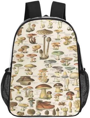 Types of Various Mushroom Wild Clear Backpacks PVC Transparent Laptop Backpack Multipurpose Double Shoulder Bag for Men Women Gifts