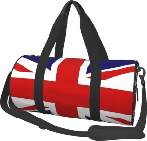 Uk Flag# Round Large Capacity Foldable Duffel Bag For Women Men, Gym Tote, Sports Duffel.