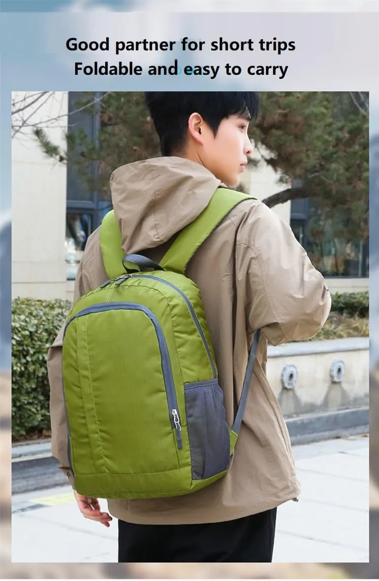 Ultra Lightweight-Packable-Hiking-Backpack Foldable Travel Camping Daypack Casual Outdoor Water-resistant 25L Bags (Green)