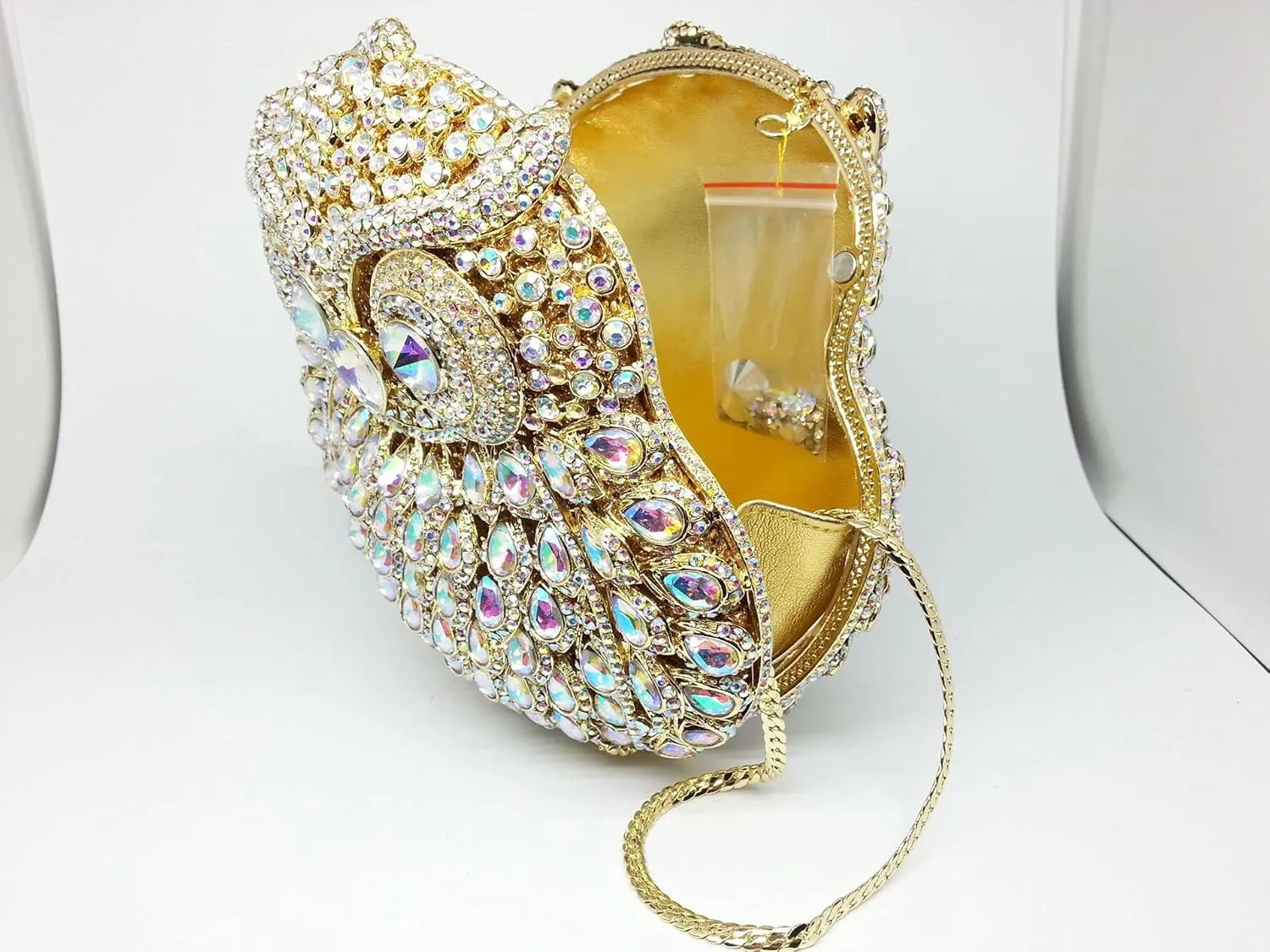 UMREN Cute Owl Clutch Women Crystal Evening Bags Luxury Handbag Rhinestone Wedding Party Purse