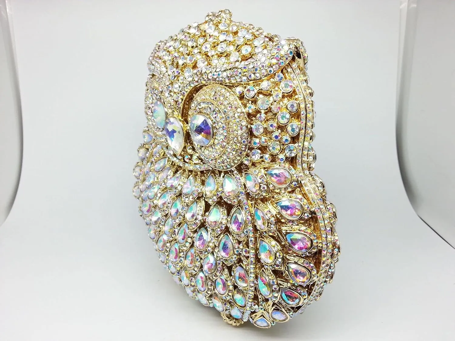 UMREN Cute Owl Clutch Women Crystal Evening Bags Luxury Handbag Rhinestone Wedding Party Purse