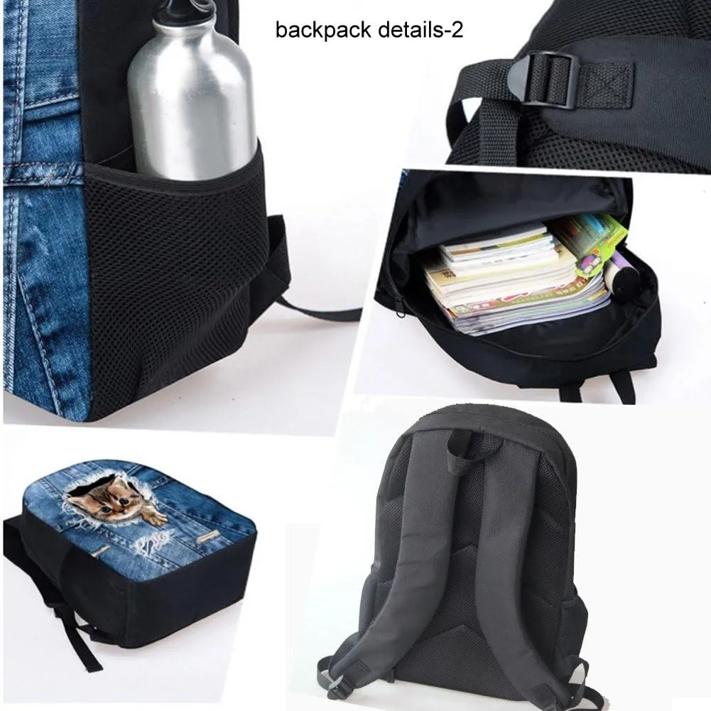 UNICEU Kids Backpacks for School Teen Galaxy Printed Boys Backpack Lunchbox Set