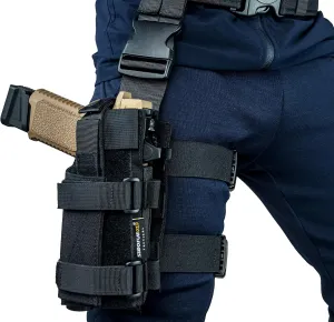 Universal Drop Leg Holster - Adjustable Thigh Holster for Light & Red Dot Sights, Airsoft Pistol Holster with MOLLE Drop Leg Panel, Compatible with 1911, Glock, Sig, Beretta, Ruger, Taurus.(Black)