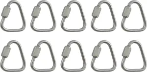 US STAINLESS 10 Pieces Stainless Steel 316 Delta Quick Link 1/8" (3.5mm) Marine Grade Triangle