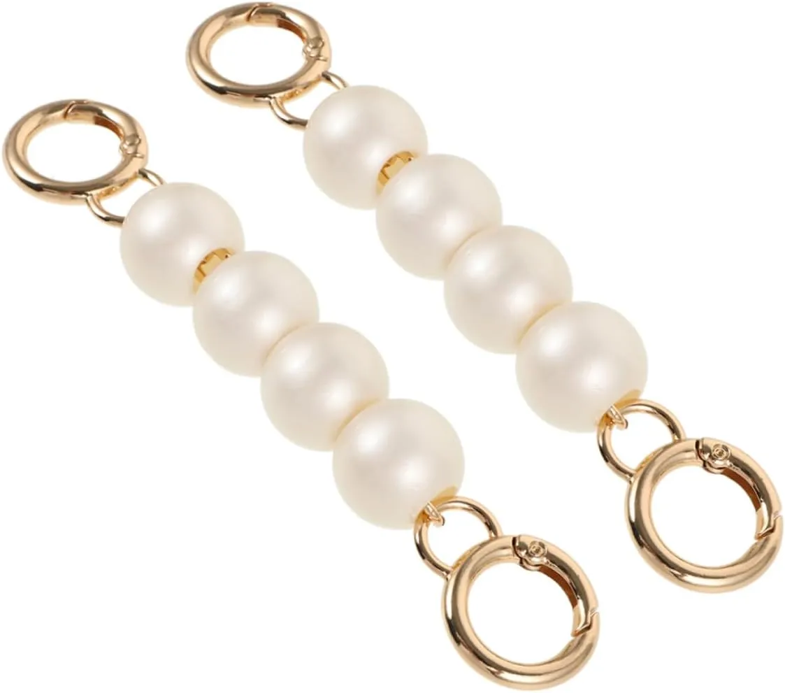 VALICLUD 2pcs Purse Strap Extension Replacement for Women's Bag Fashion Pearl Chain Extender Diy Adjust Chain for Shoulder Bag