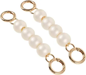 VALICLUD 2pcs Purse Strap Extension Replacement for Women's Bag Fashion Pearl Chain Extender Diy Adjust Chain for Shoulder Bag