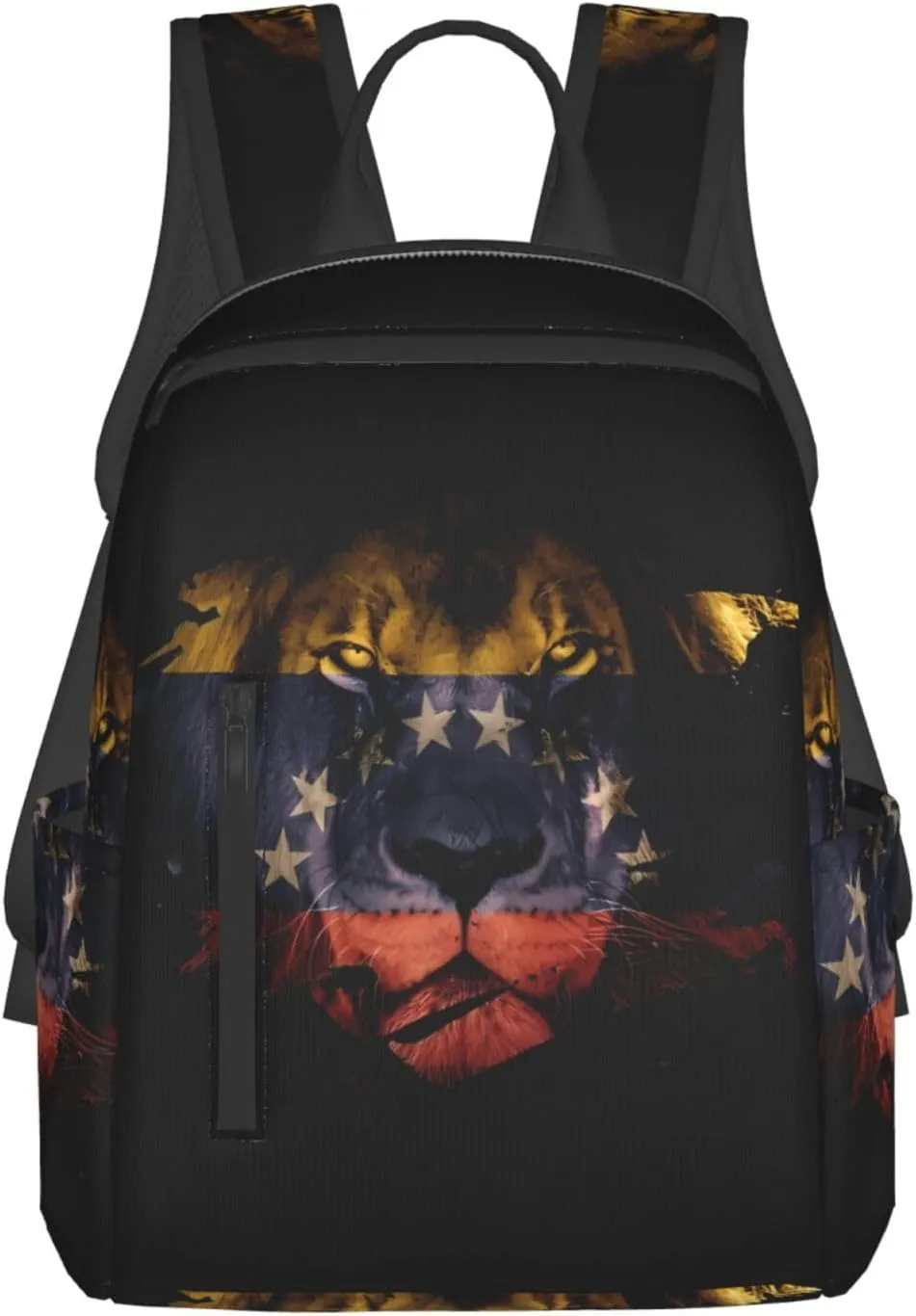 Venezuelan Venezuela Flag African Lion Casual Laptop Backpack Travel Rucksack Sports Daypack Adjustable Strap Bags with Multi-Pockets for Working Running Camping