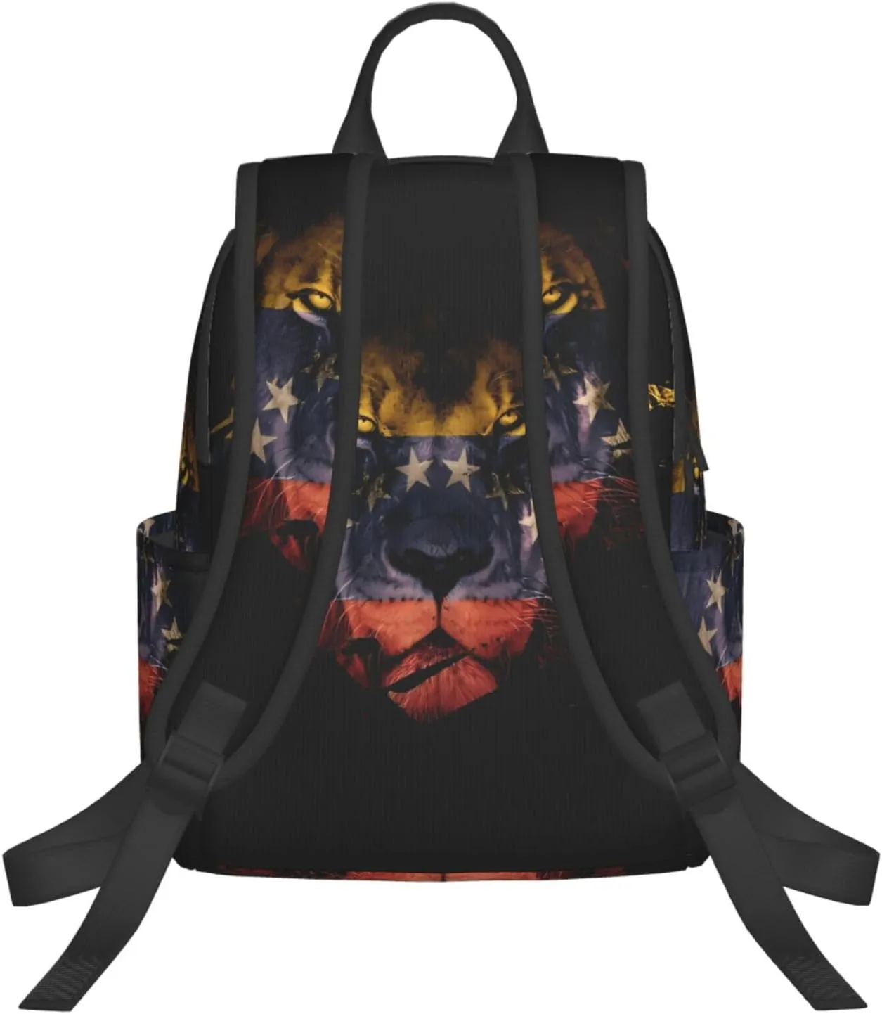 Venezuelan Venezuela Flag African Lion Casual Laptop Backpack Travel Rucksack Sports Daypack Adjustable Strap Bags with Multi-Pockets for Working Running Camping