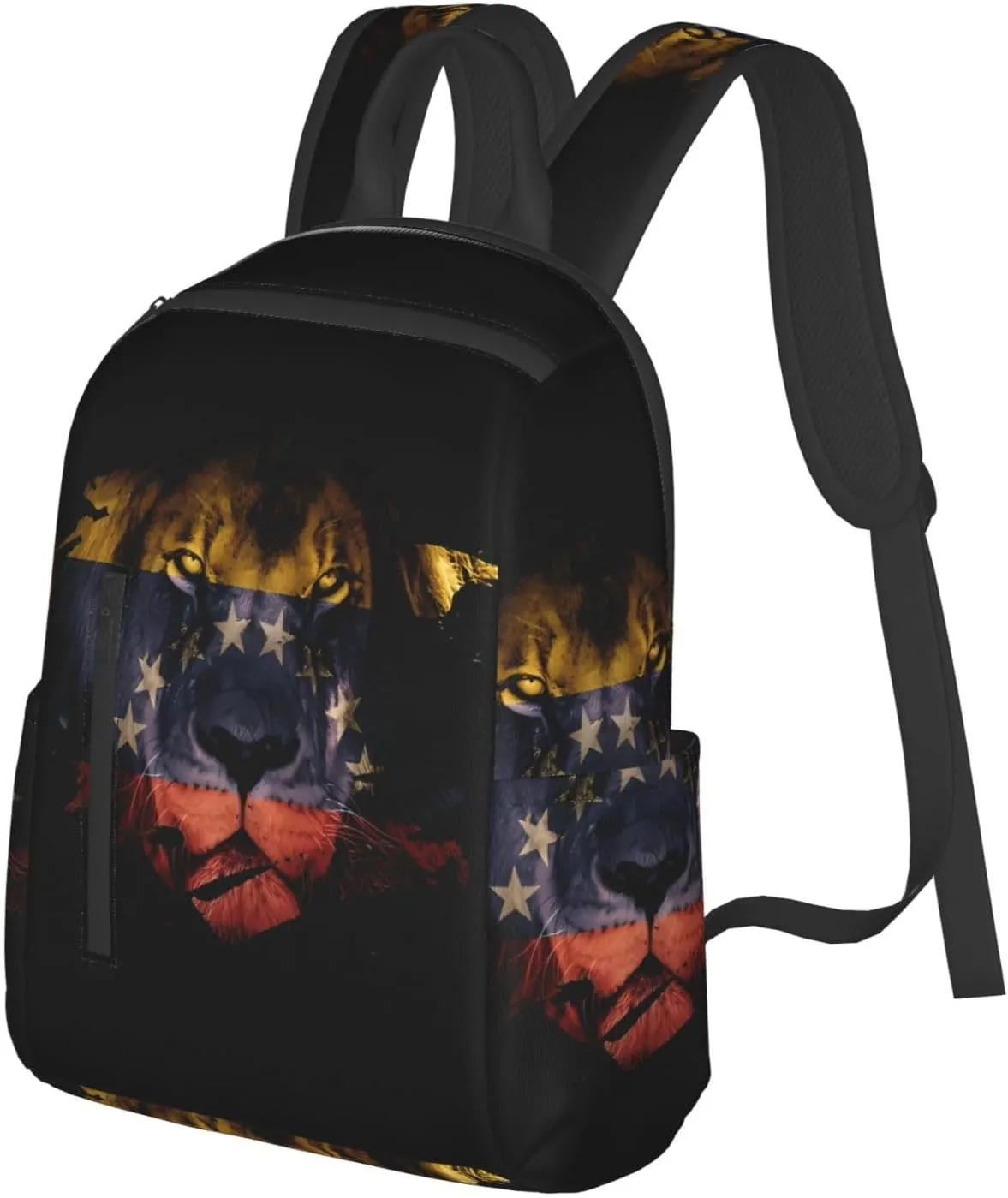 Venezuelan Venezuela Flag African Lion Casual Laptop Backpack Travel Rucksack Sports Daypack Adjustable Strap Bags with Multi-Pockets for Working Running Camping