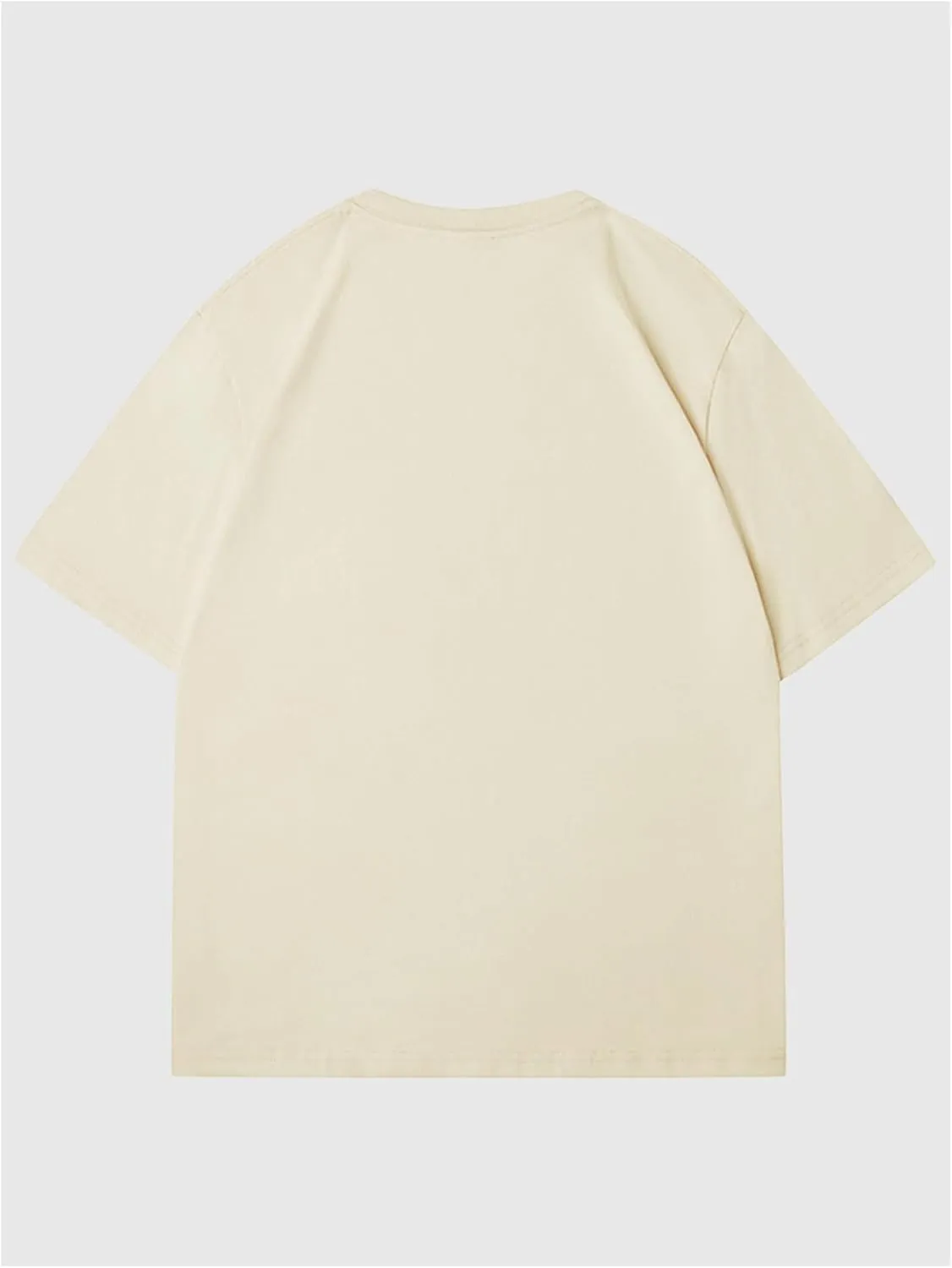 Verdusa Women's Fruit Letter Print Oversized T Shirt Retro Vintage Round Neck Drop Shoulder Tee Tops