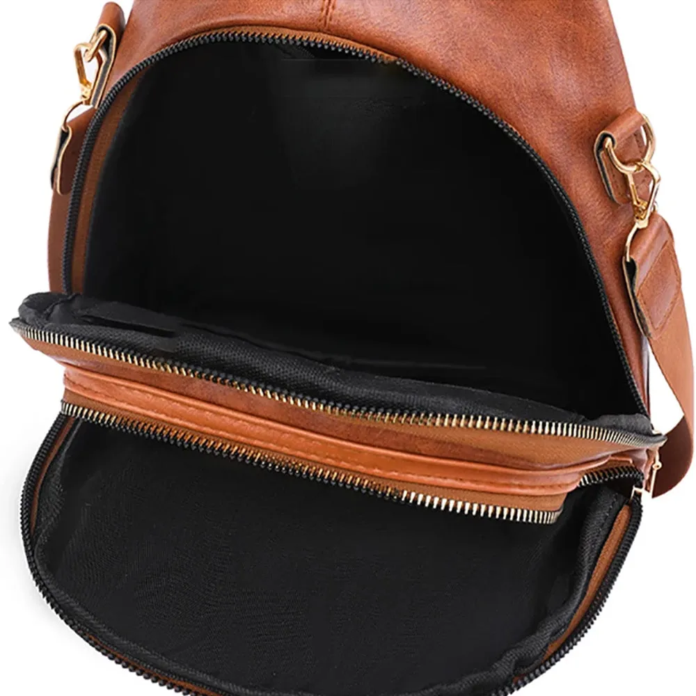 Versa-Style Faux Leather Backpack