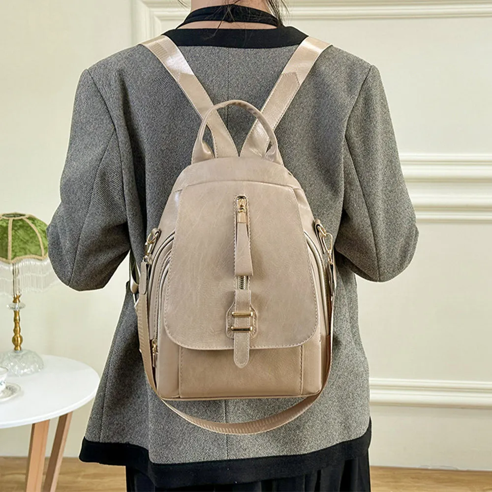 Versa-Style Faux Leather Backpack