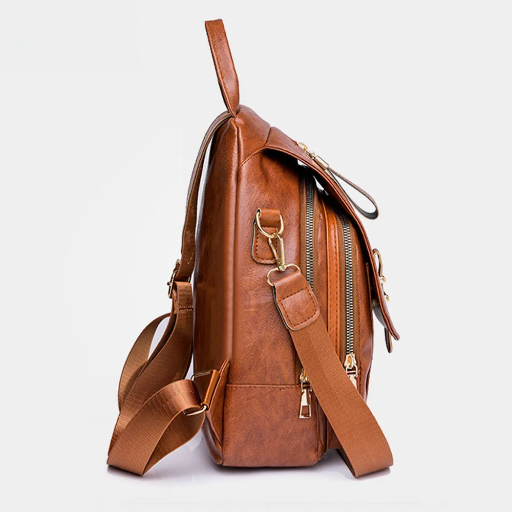 Versa-Style Faux Leather Backpack
