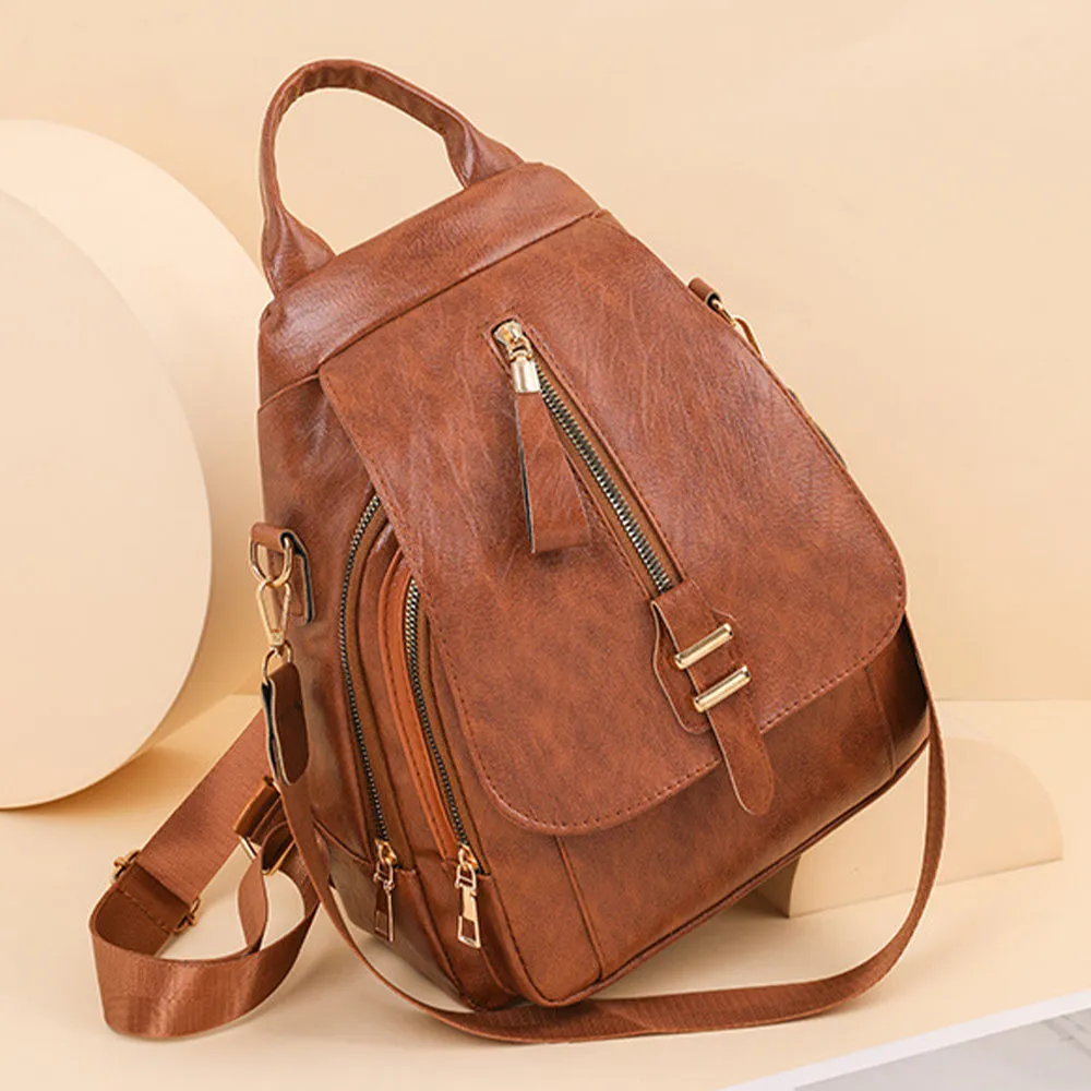 Versa-Style Faux Leather Backpack
