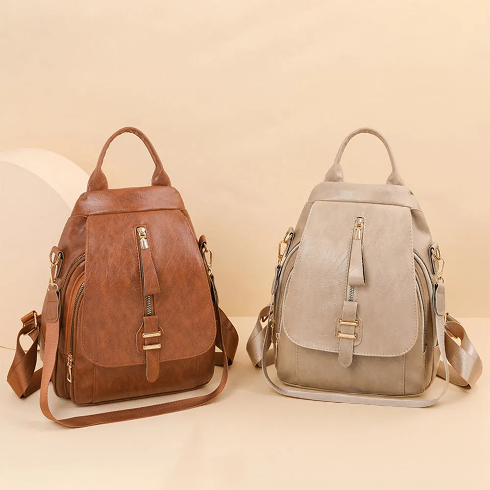 Versa-Style Faux Leather Backpack