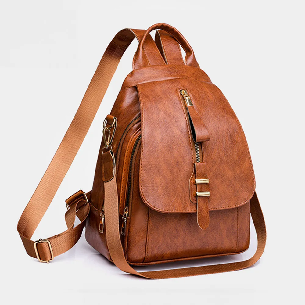 Versa-Style Faux Leather Backpack