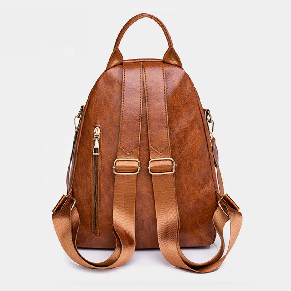 Versa-Style Faux Leather Backpack