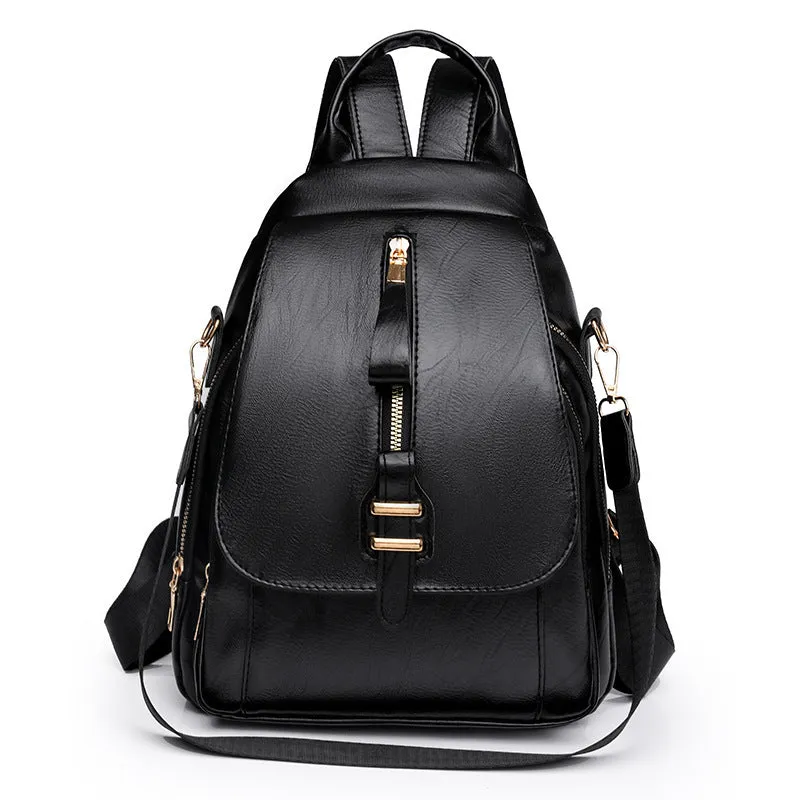 Versa-Style Faux Leather Backpack