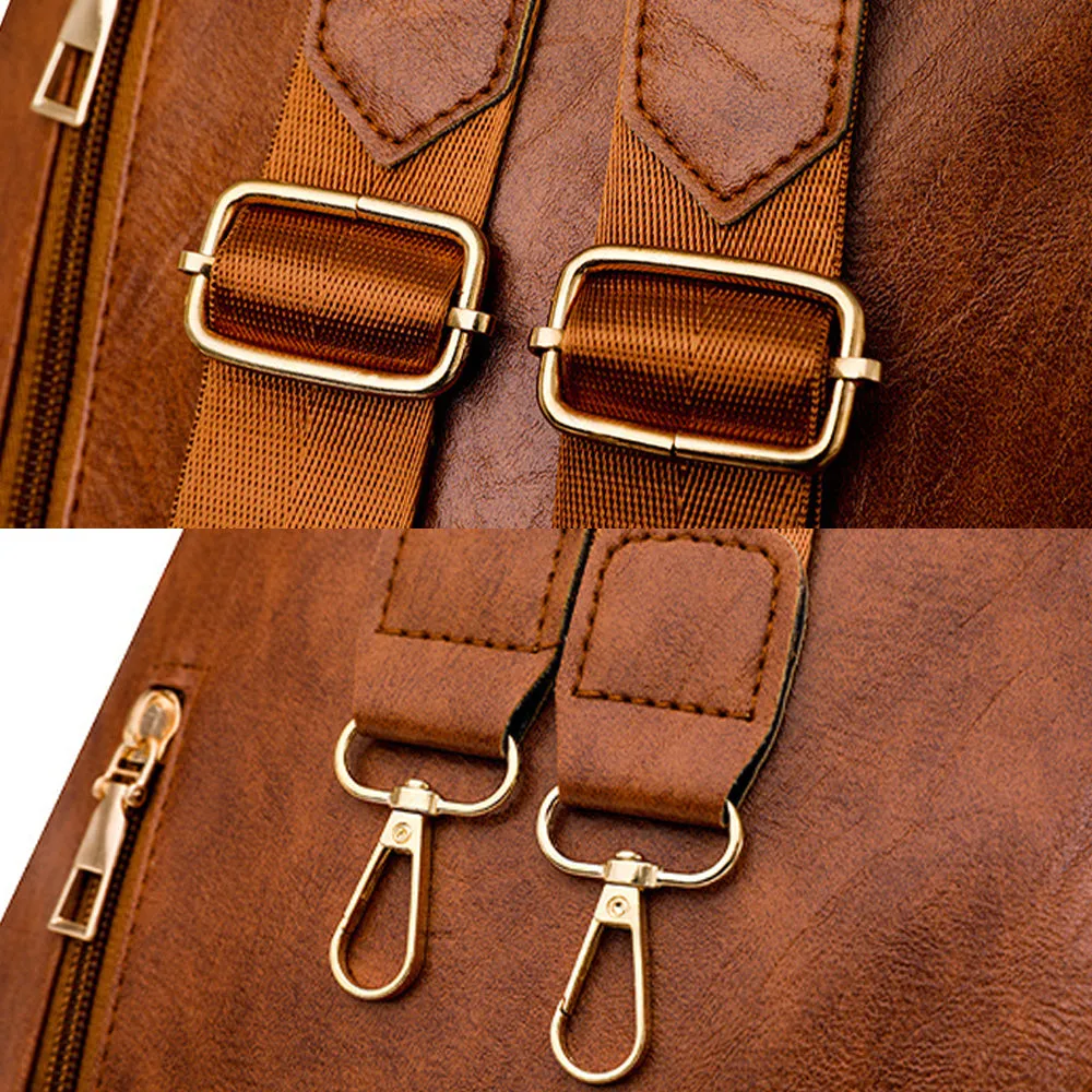 Versa-Style Faux Leather Backpack